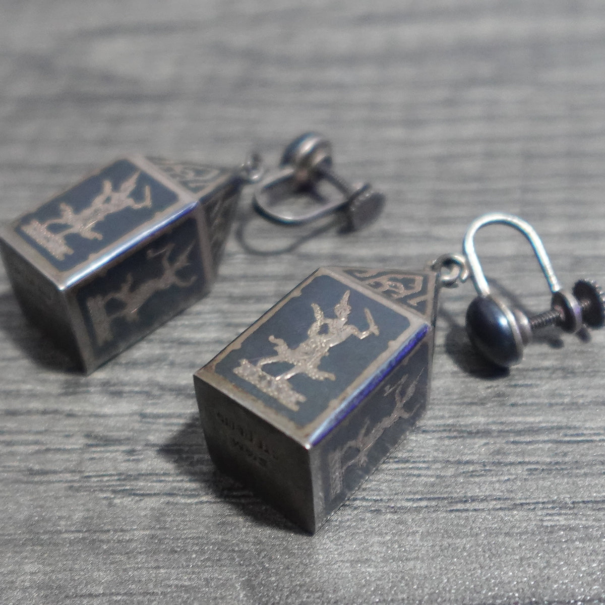 Siam Nielloware Sterling Silver Earrings