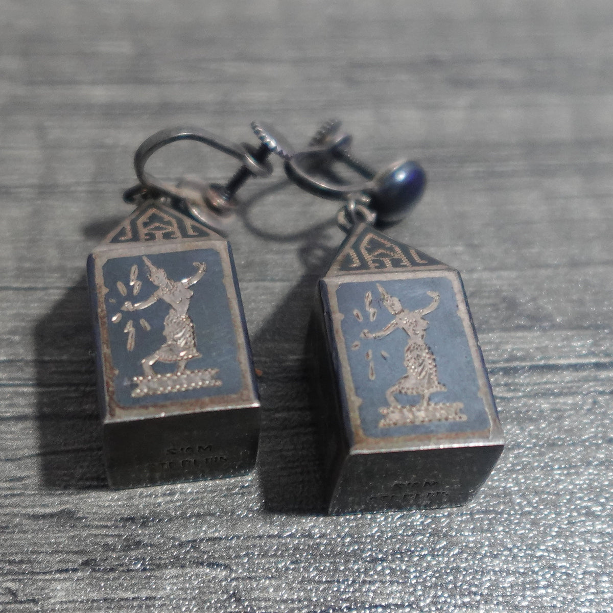Siam Nielloware Sterling Silver Earrings