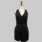 Bongo Black Crossed Back Romper