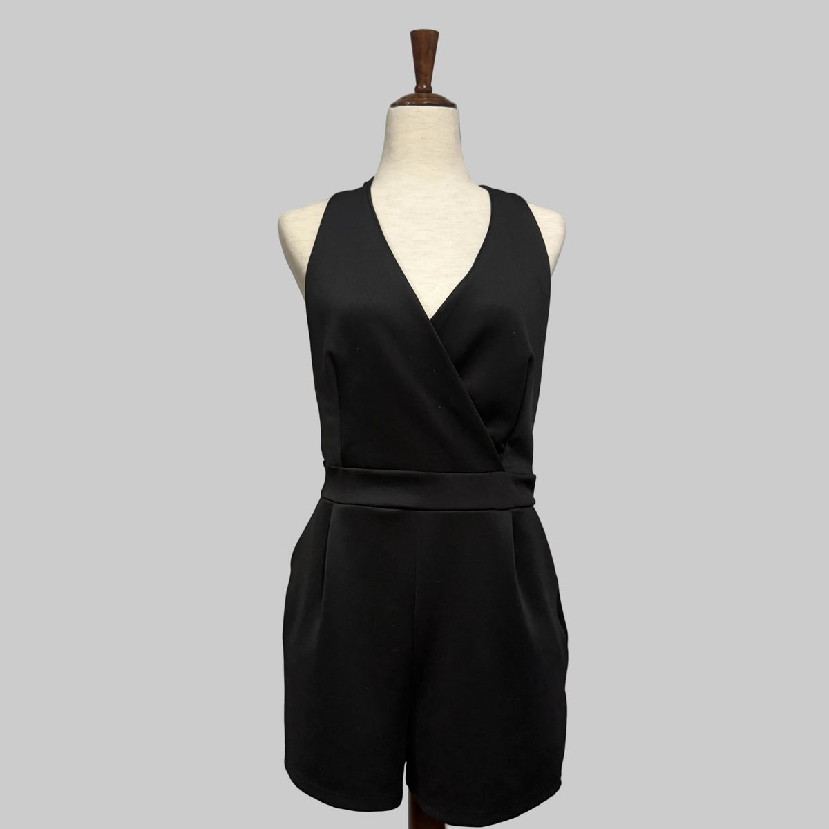 Bongo Black Crossed Back Romper