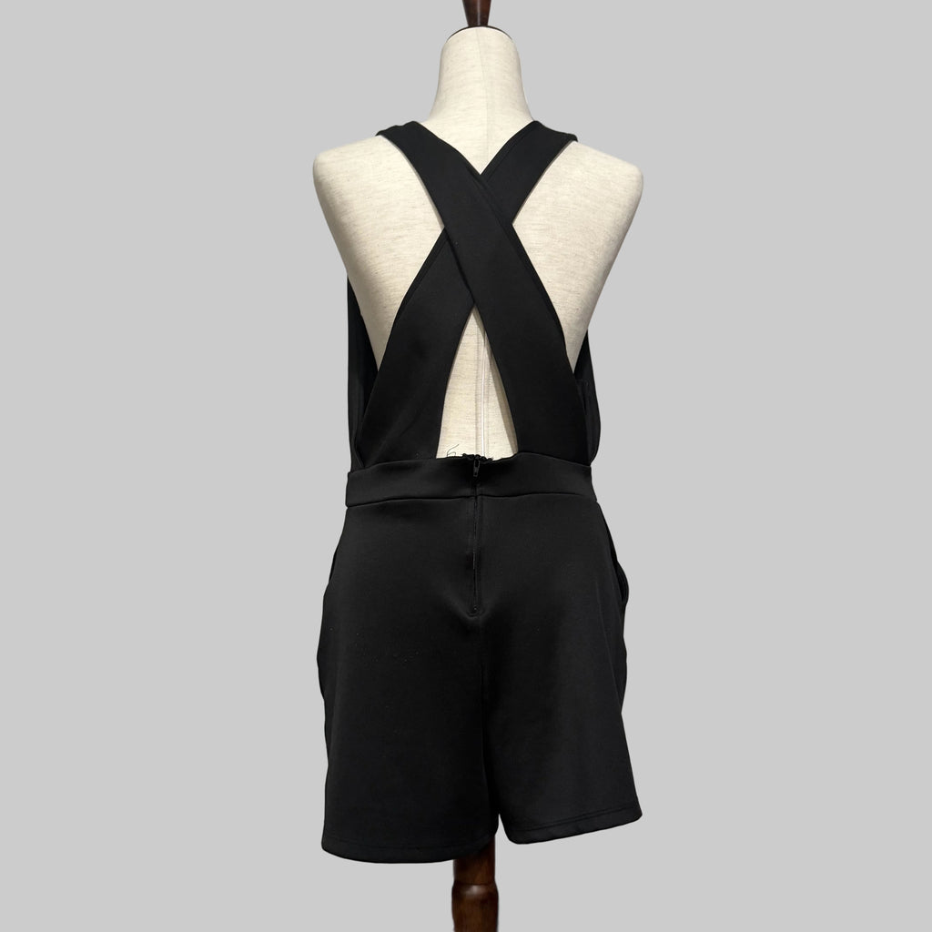 Bongo Black Crossed Back Romper