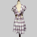 Almost Famous Pink Plaid Tie Front School Girl Dress