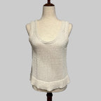 Madewell Textured Stitch Sweater Tank Off White Cream Knit Top