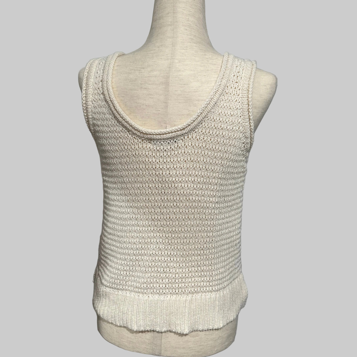 Madewell Textured Stitch Sweater Tank Off White Cream Knit Top