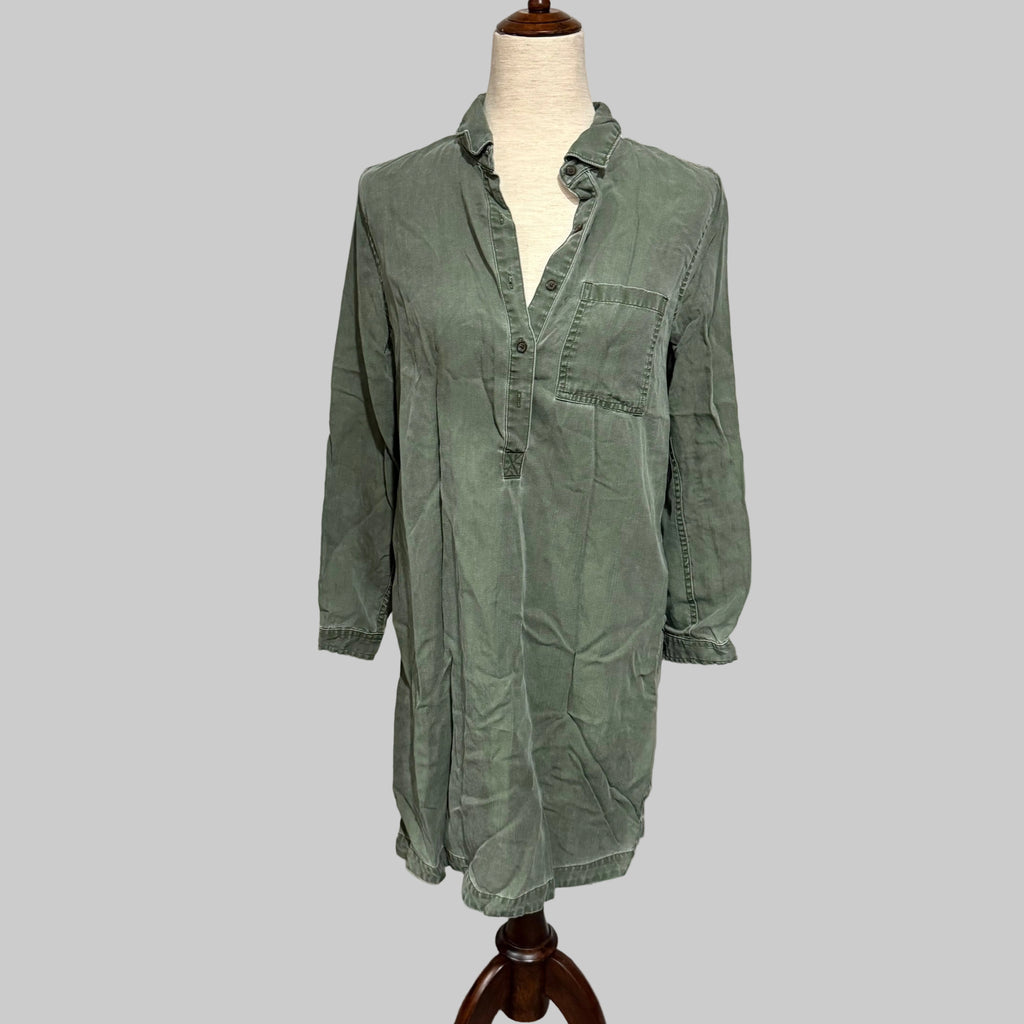 Old Navy | Green Long Sleeve Shirt Dress