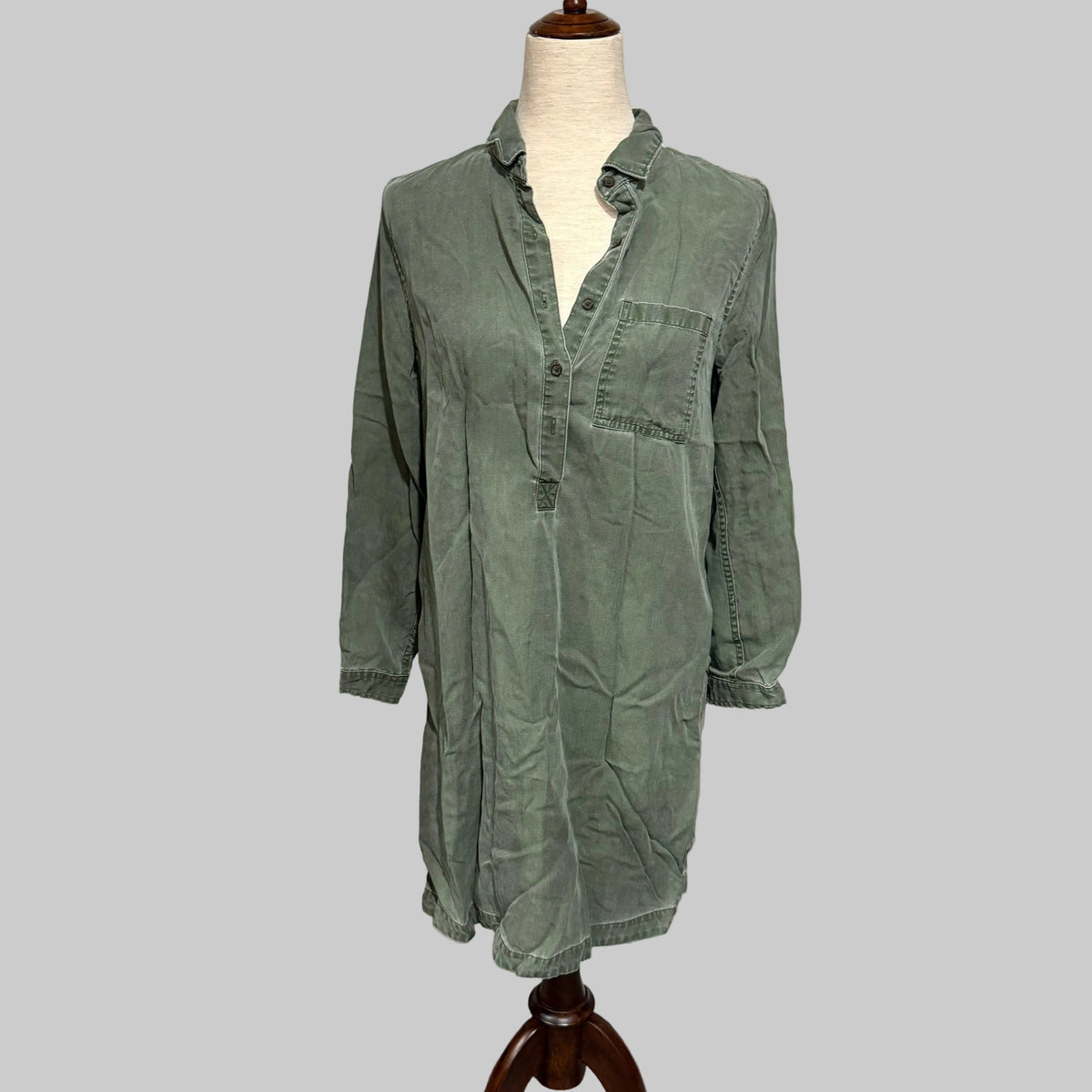 Old Navy | Green Long Sleeve Shirt Dress