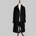 Vintage 1970s Handmade Black Wool Coat