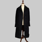 Vintage 1970s Handmade Black Wool Coat