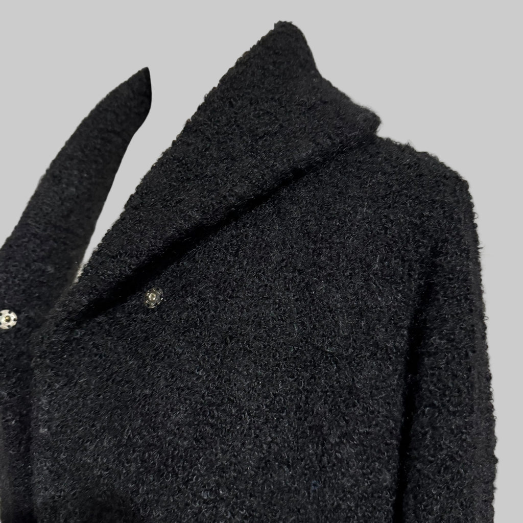 Vintage 1970s Handmade Black Wool Coat