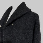 Vintage 1970s Handmade Black Wool Coat
