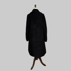 Vintage 1970s Handmade Black Wool Coat