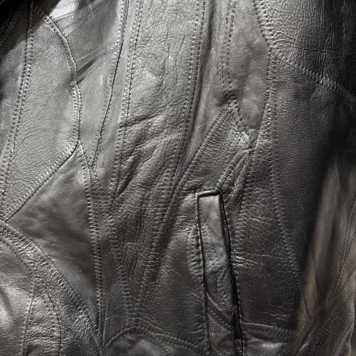 Maxam Vintage Patchwork Leather Jacket XL