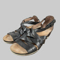 Dansko | Vivian Gladiator Black Leather Wedge Sandals