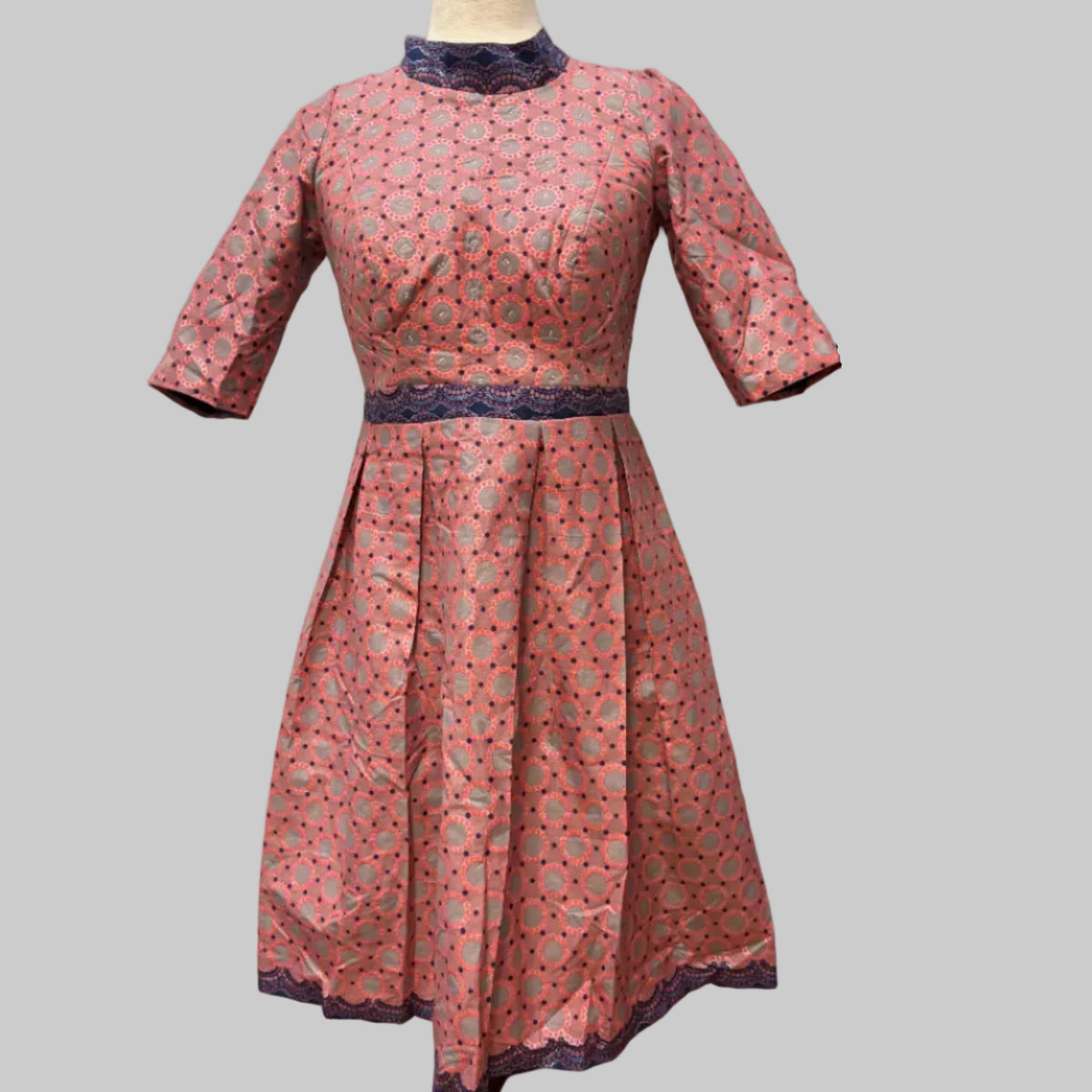 Handmade High Neck Fit and Flare Princess Dress