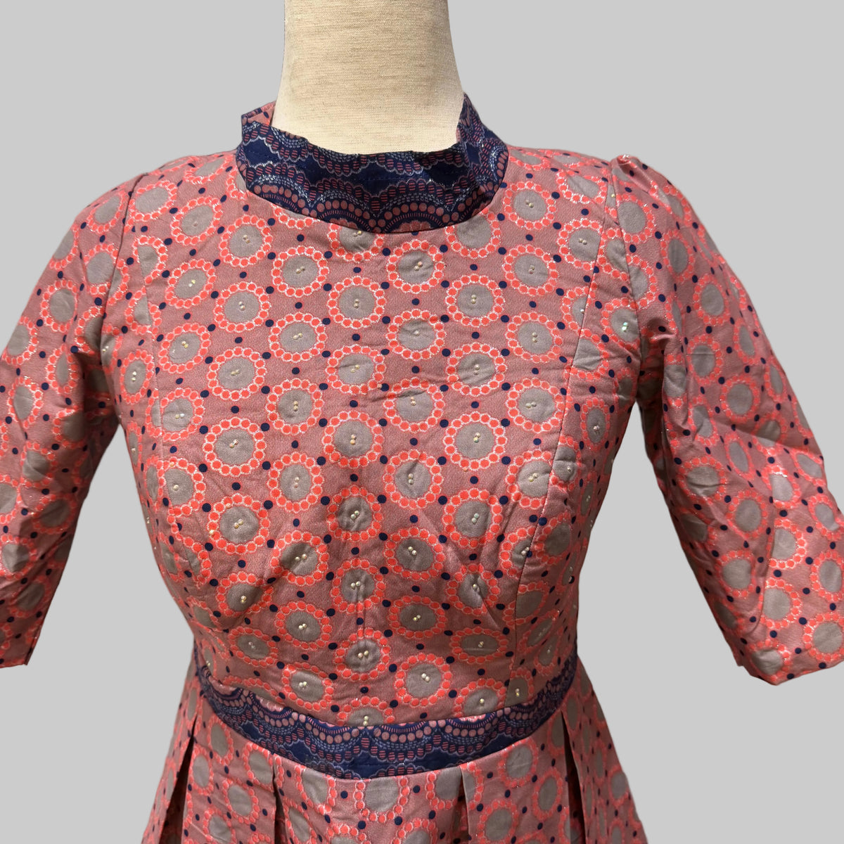 Handmade High Neck Fit and Flare Princess Dress