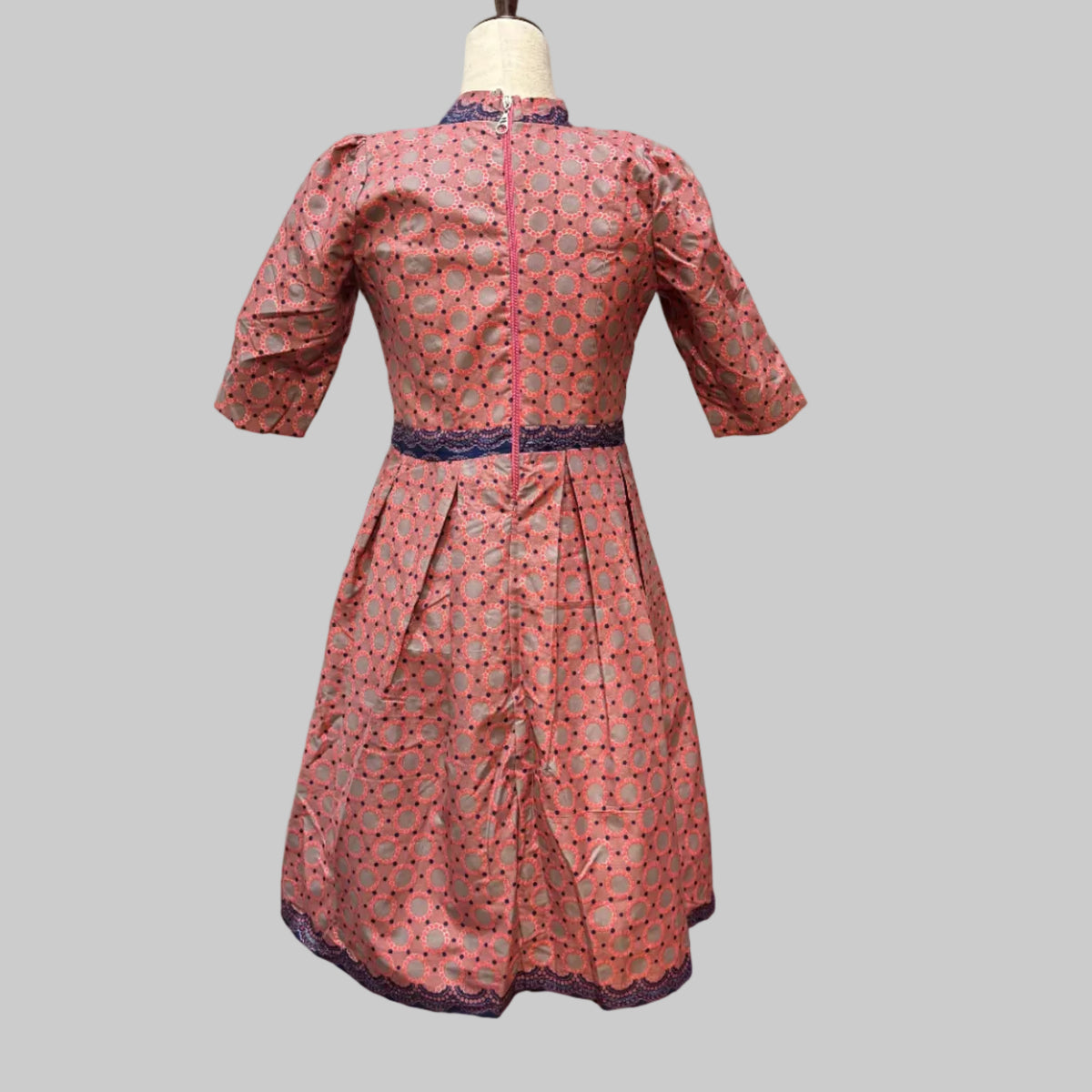 Handmade High Neck Fit and Flare Princess Dress