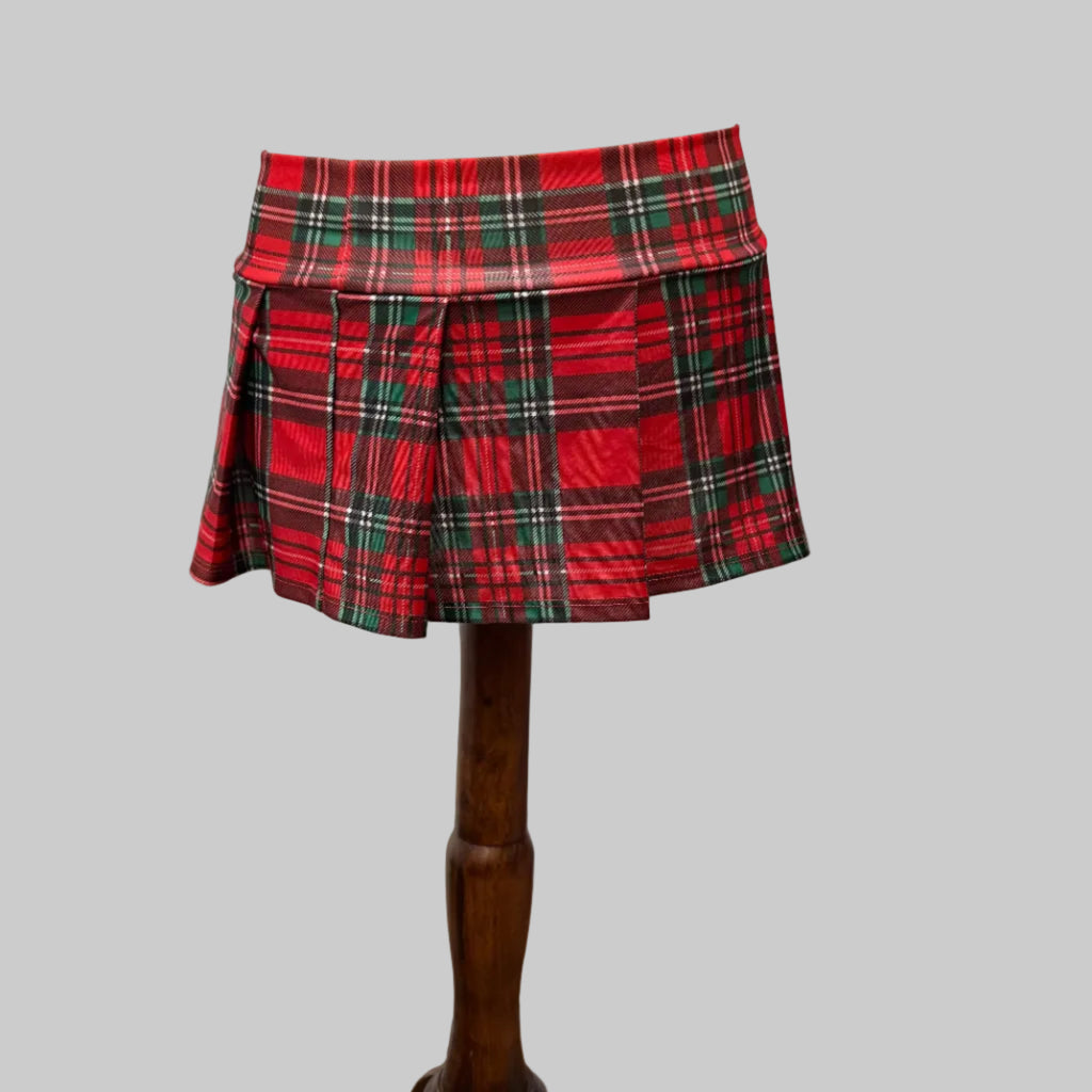 Music Legs School Girl Micro Mini Plaid Skirt