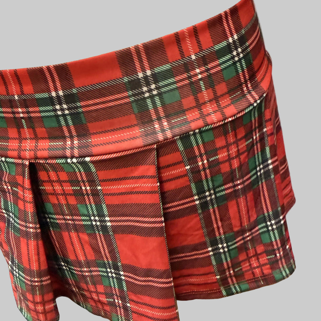 Music Legs School Girl Micro Mini Plaid Skirt