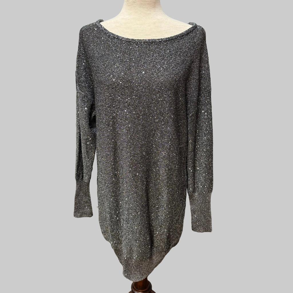 Venus Silver Sequined Sweater Dress