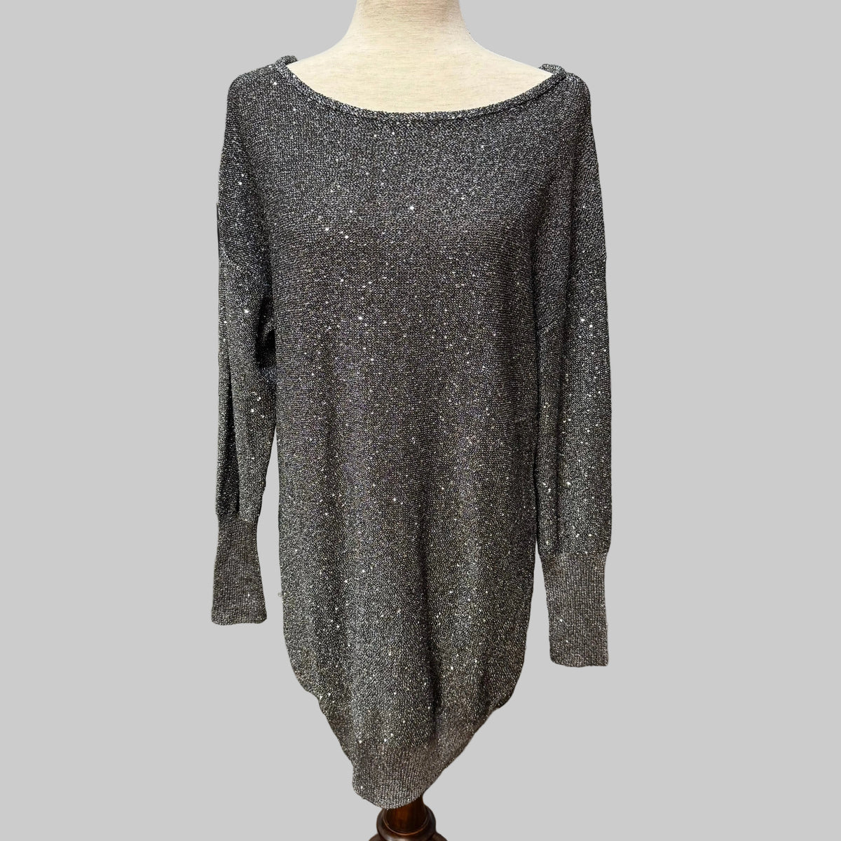 Venus Silver Sequined Sweater Dress