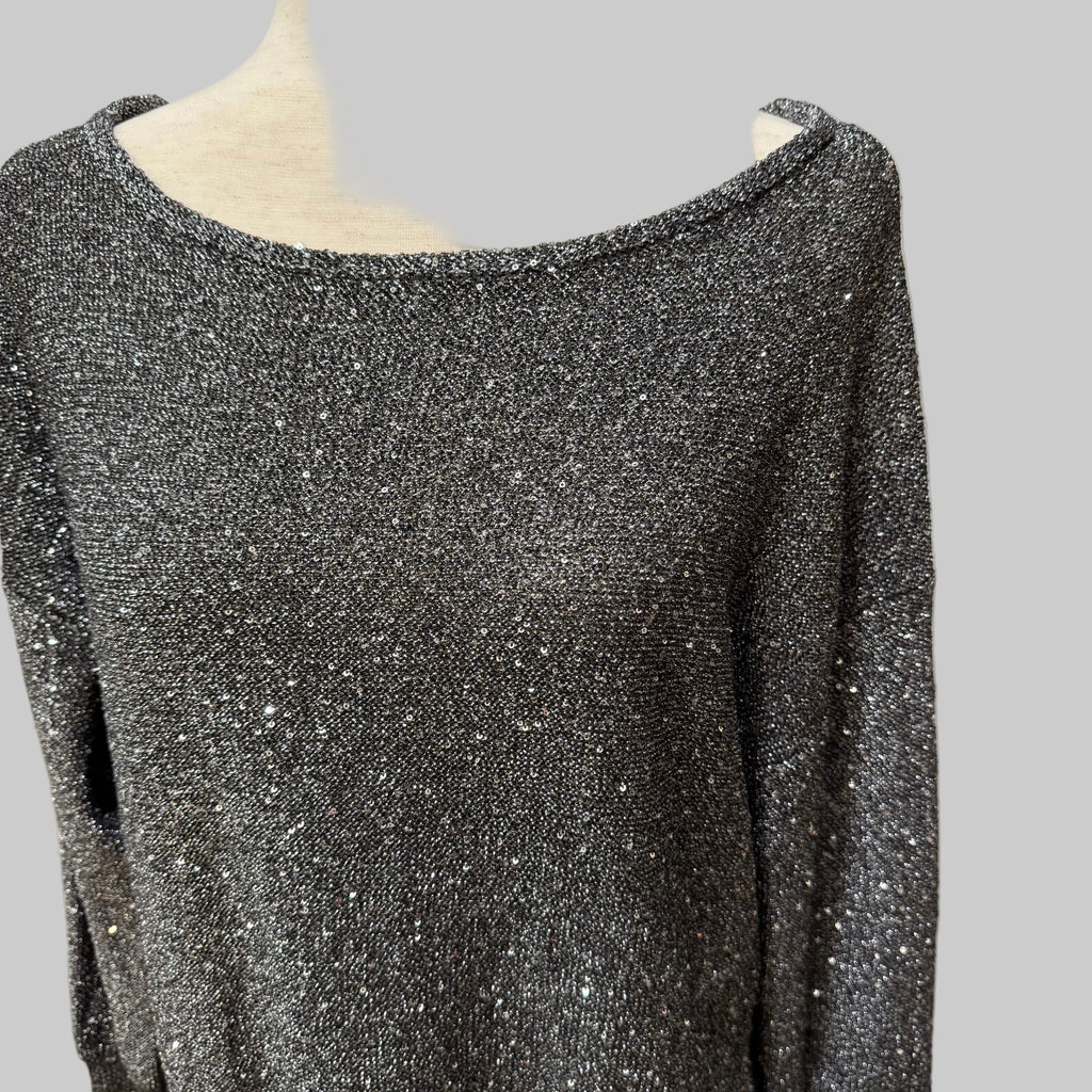 Venus Silver Sequined Sweater Dress