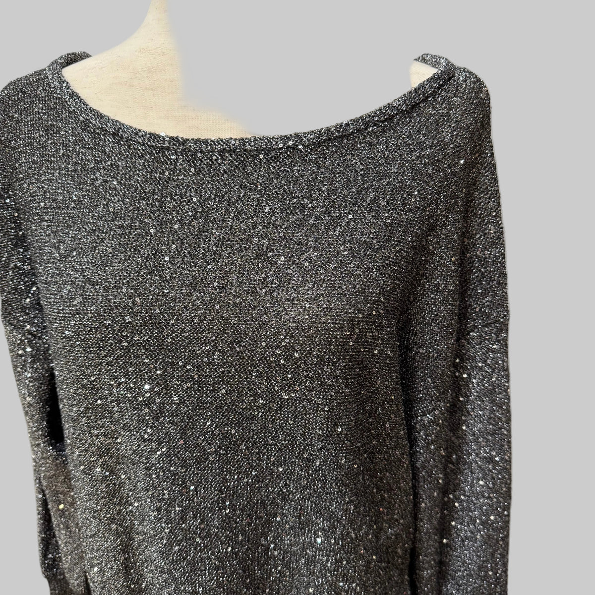 Venus Silver Sequined Sweater Dress