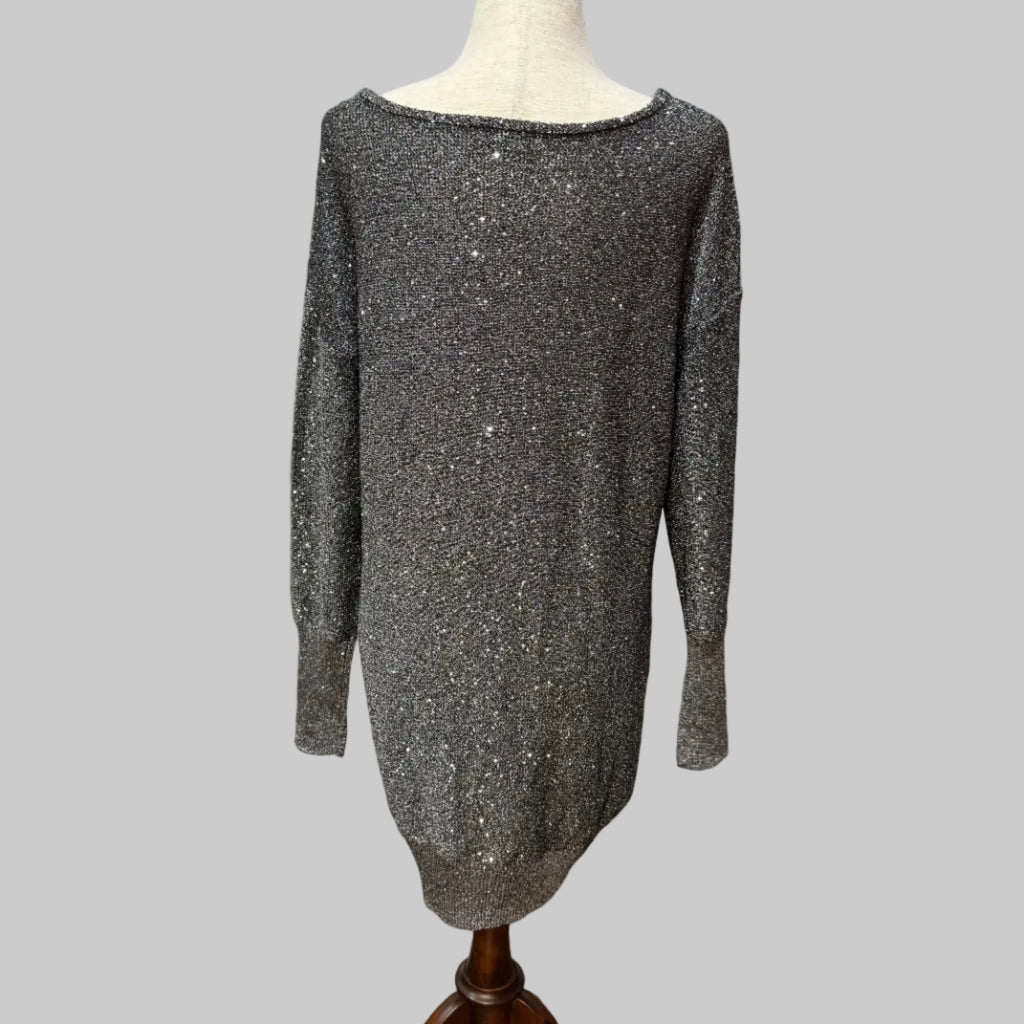 Venus Silver Sequined Sweater Dress