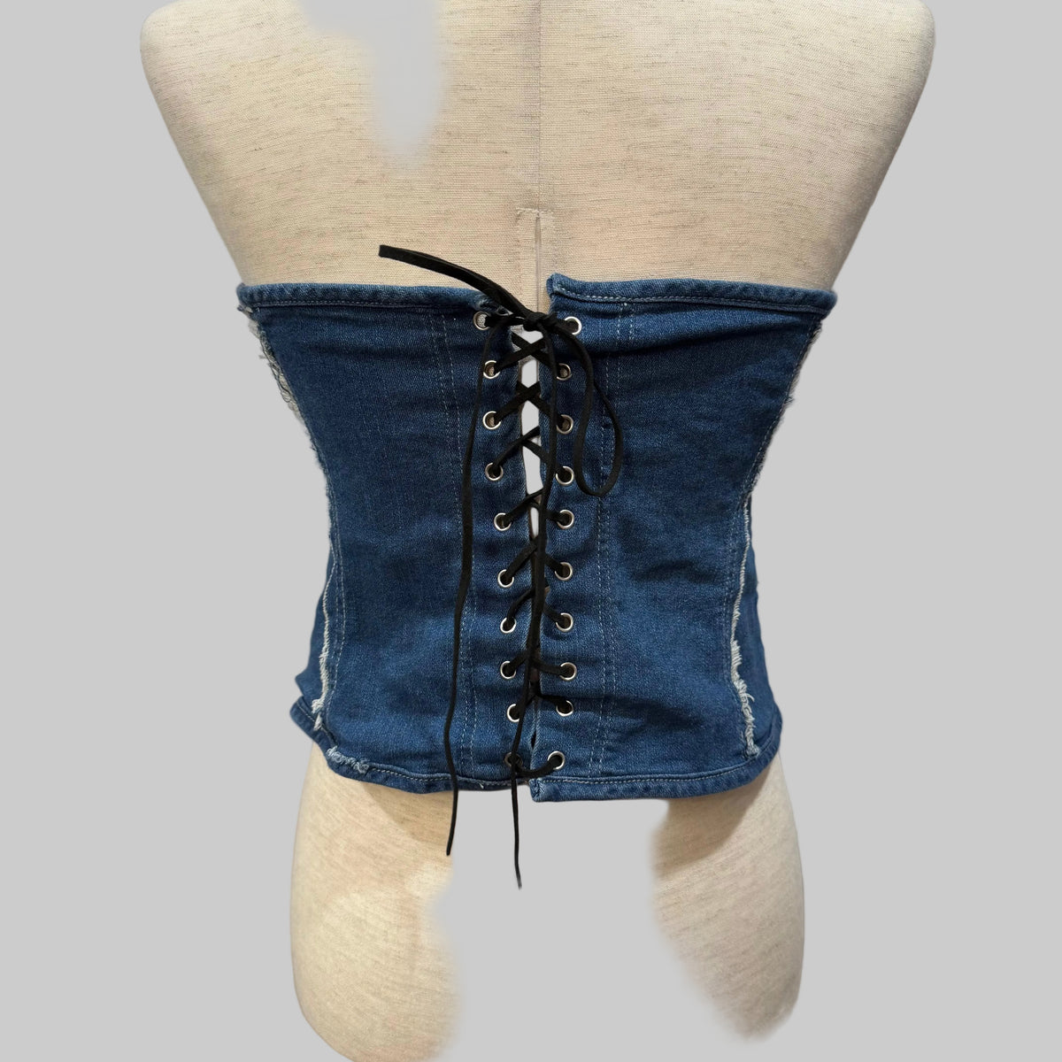 SHEIN | Denim Faux Corset Bustier