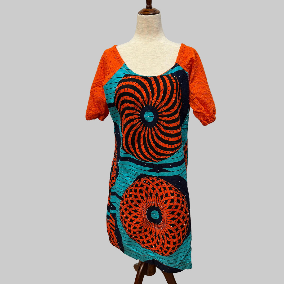 Handmade | Turquoise & Orange African-Inspired Dress & Jacket Set