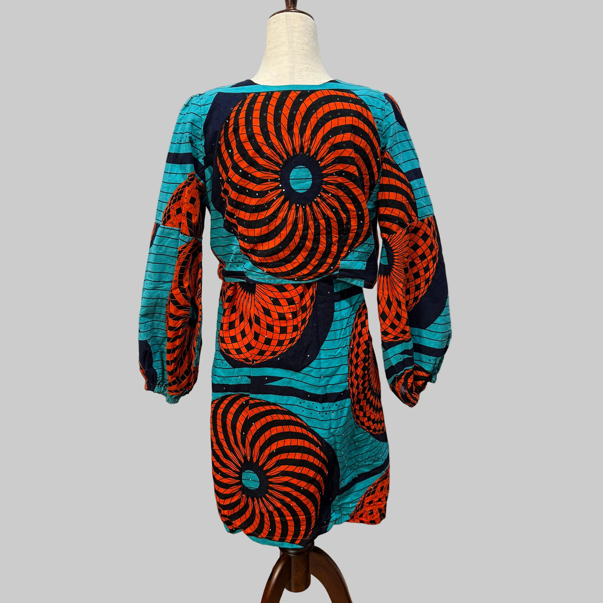 Handmade | Turquoise & Orange African-Inspired Dress & Jacket Set