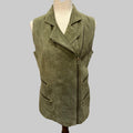 Suzelle | Green Leather Moto Style Vest