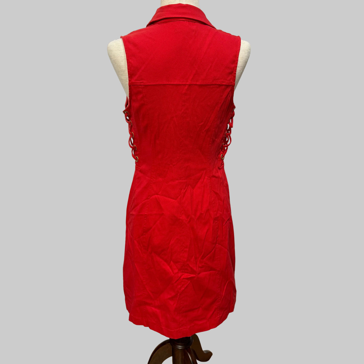 XOXO | Tomato Red Fitted Dress w/ Grommet Details