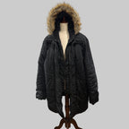 XOXO | Black Mid-Length Puffer Jacket