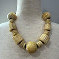 Bohemian Wooden Bead Chunky Style Bib Necklace
