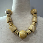 Bohemian Wooden Bead Chunky Style Bib Necklace