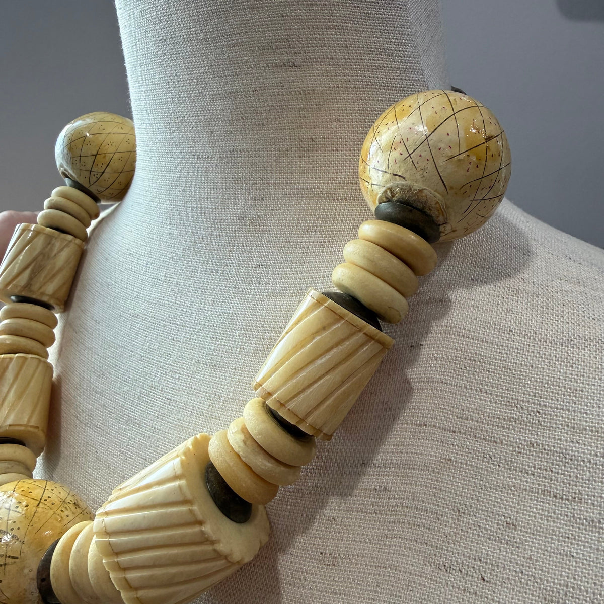 Bohemian Wooden Bead Chunky Style Bib Necklace