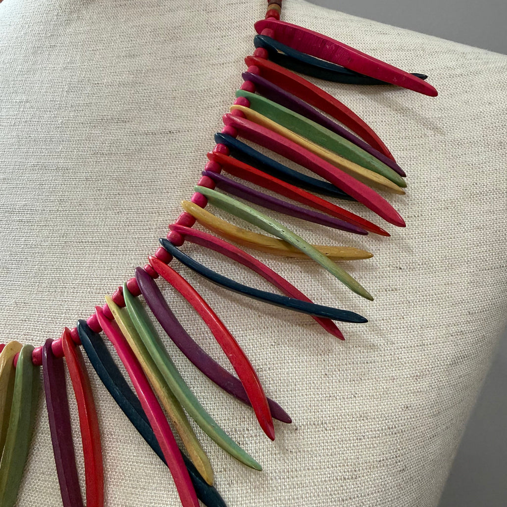 Multicolored Samoan Style Ula Nifo Necklace