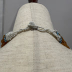 Native American Inspired White and Blue Beaded Necklace