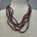 Purple Handmade Paper Bead Statement Necklace