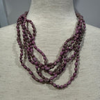 Purple Handmade Paper Bead Statement Necklace