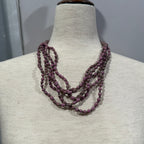 Purple Handmade Paper Bead Statement Necklace