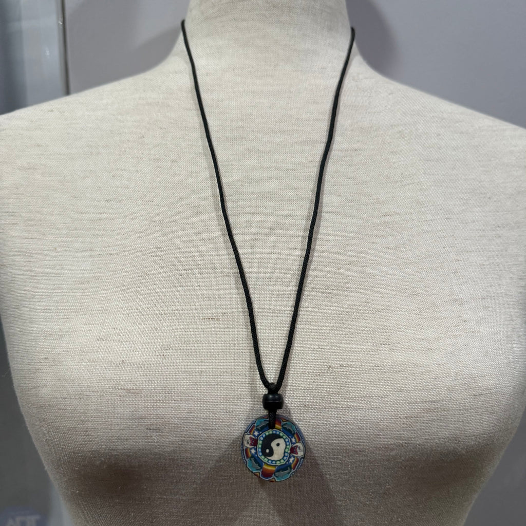 Vintage 1990's Polymer Clay Pendant Necklace