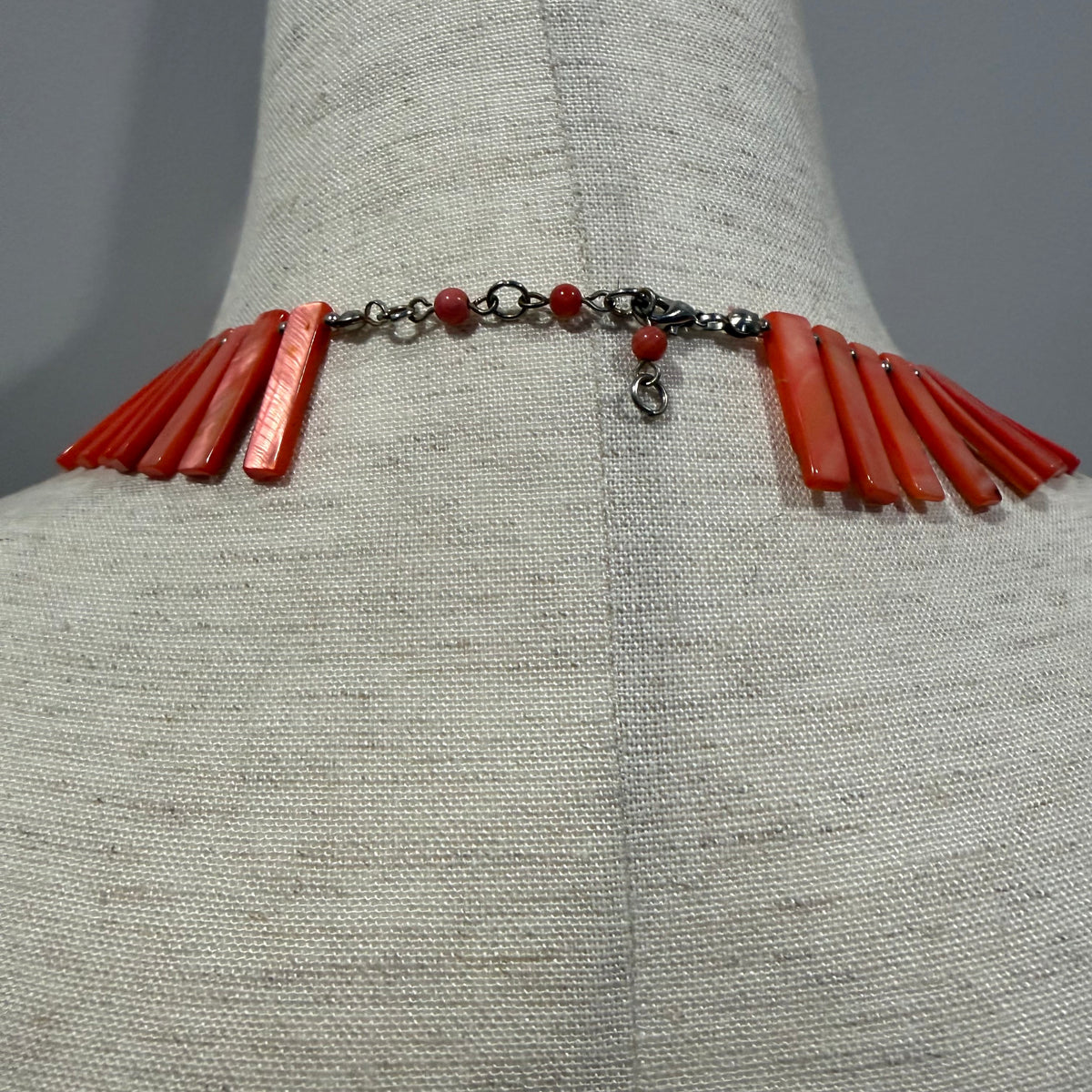 Orange Coral Style Fan Bead Necklace