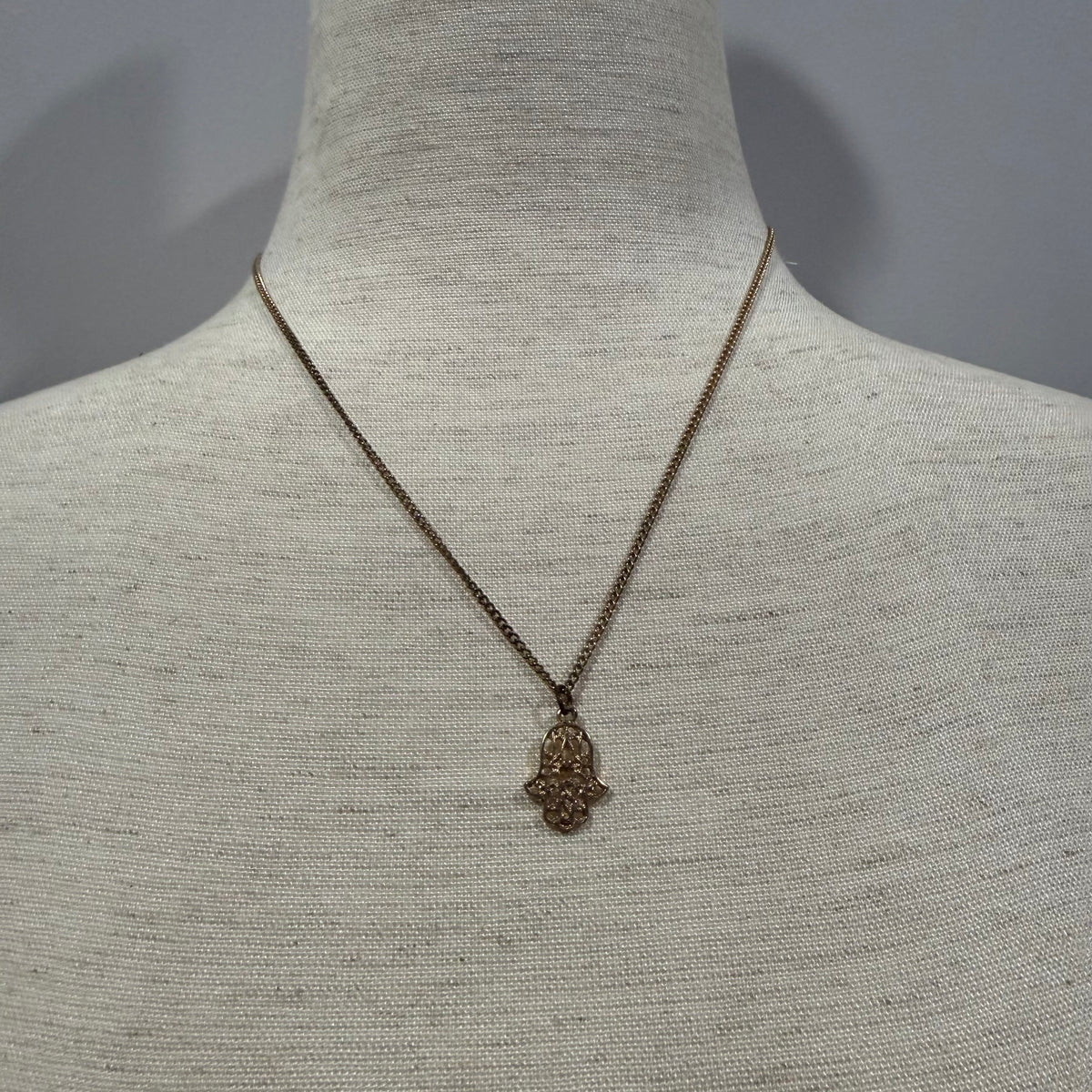 Hamsa Gold Toned Pendant Necklace