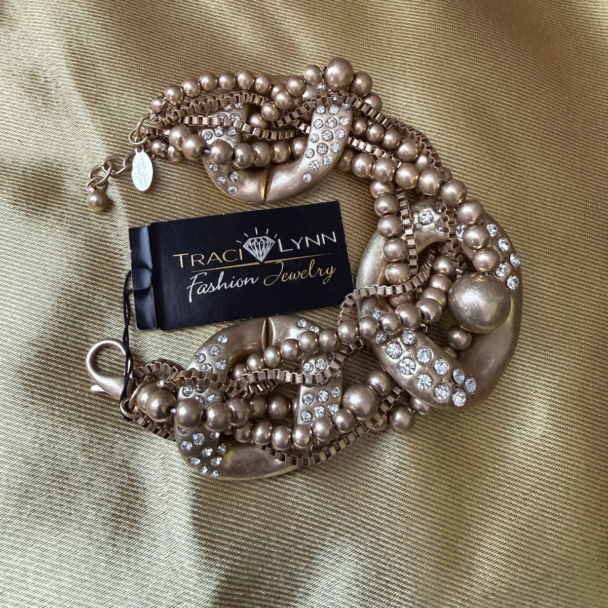 Traci Lynn | Gold and Chain Bracelet