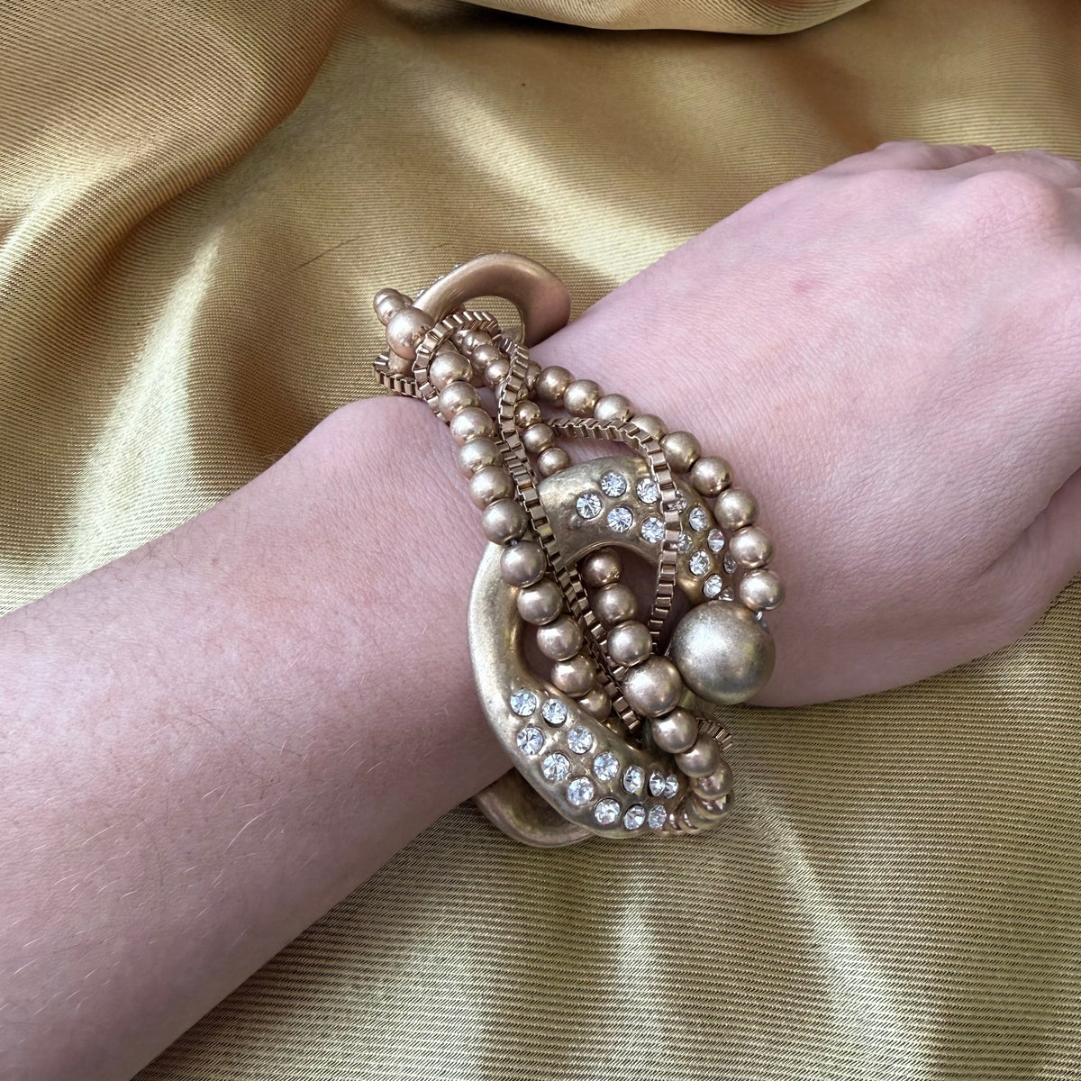 Traci Lynn | Gold and Chain Bracelet