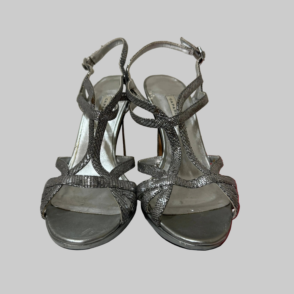 Caparros | Silver Strappy Heel