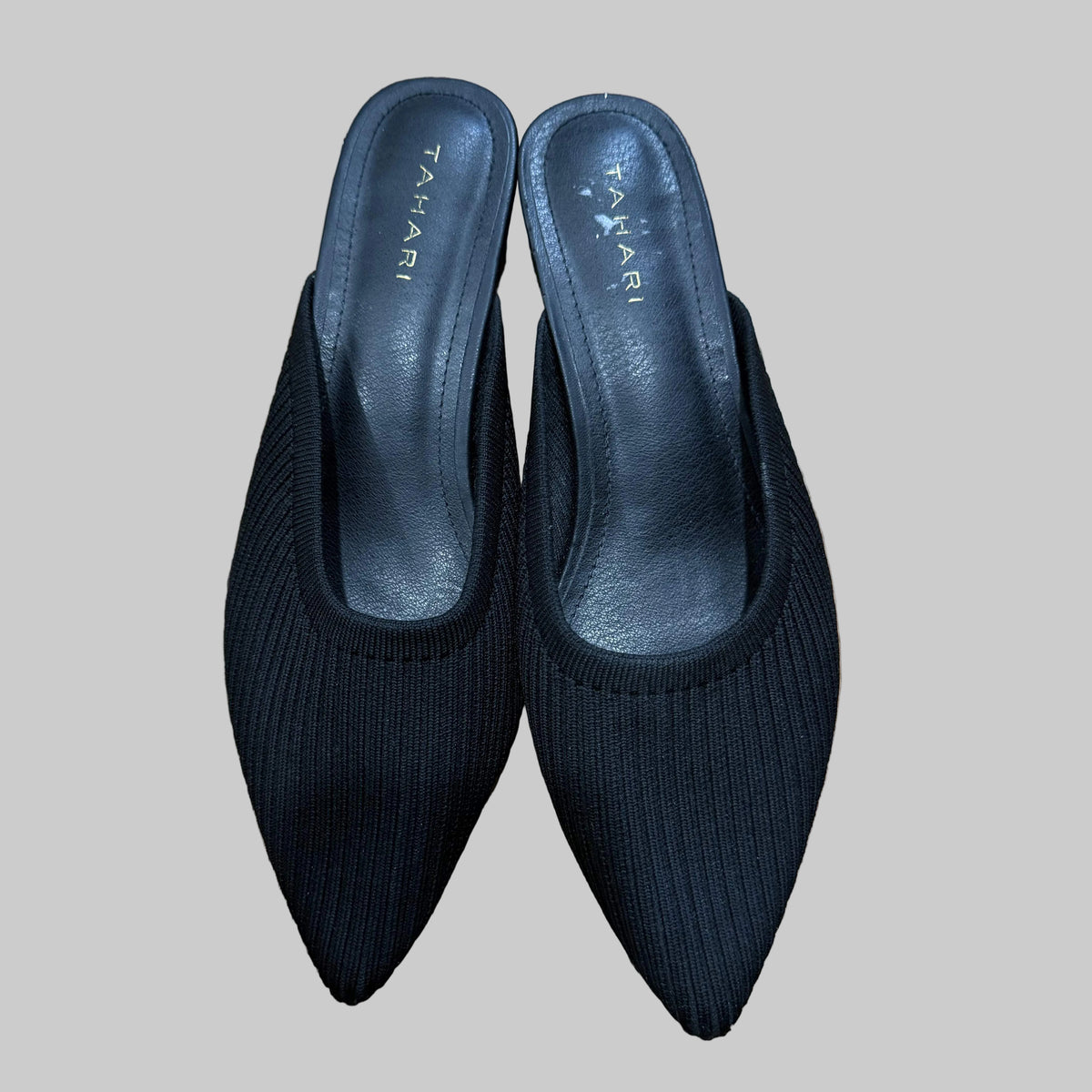 Tahari | Black Knit Block Kitten Heels