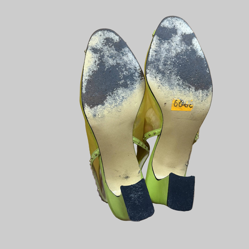 S.T.E.F.A.N.I | Reno Green Mesh Slingback Sandals