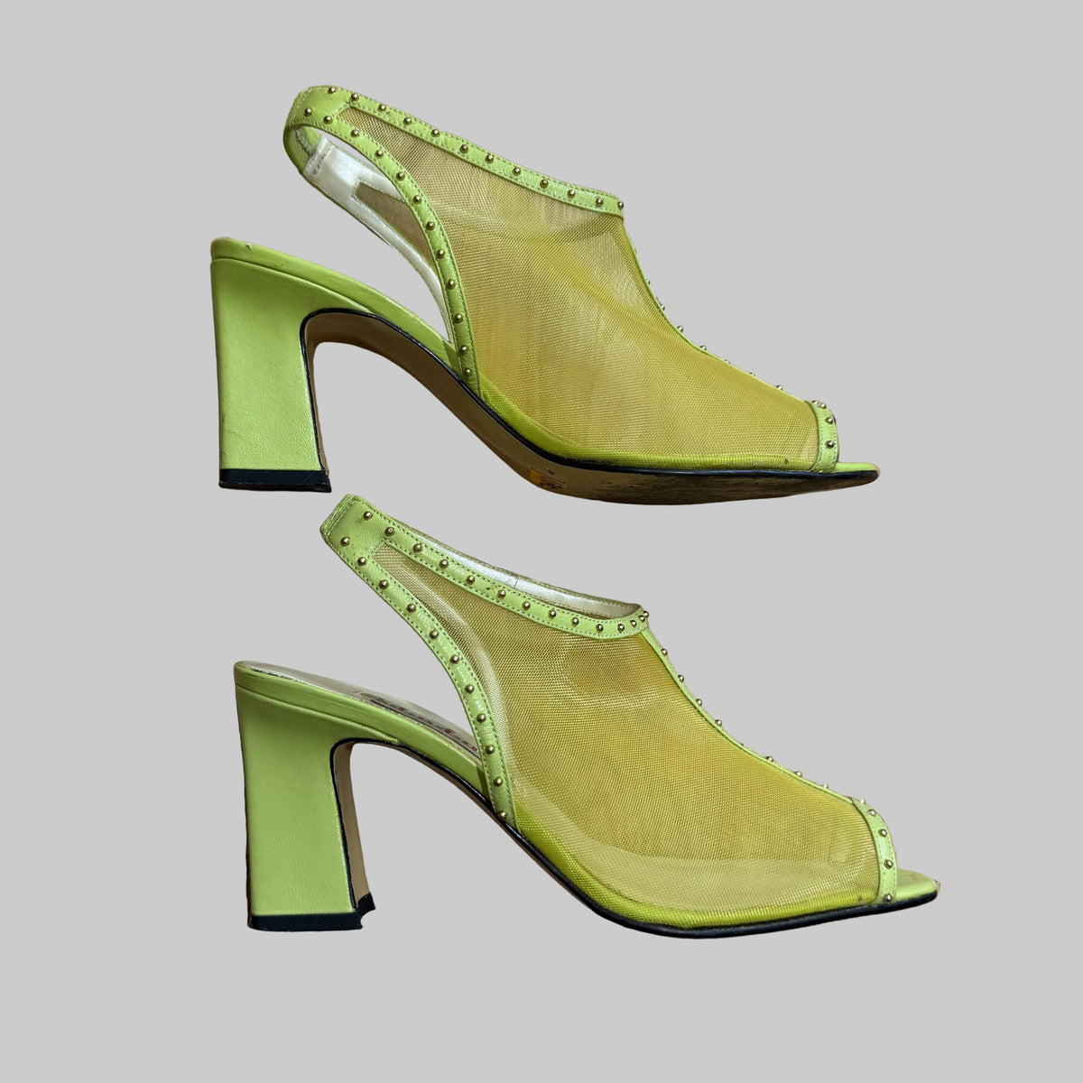 S.T.E.F.A.N.I | Reno Green Mesh Slingback Sandals